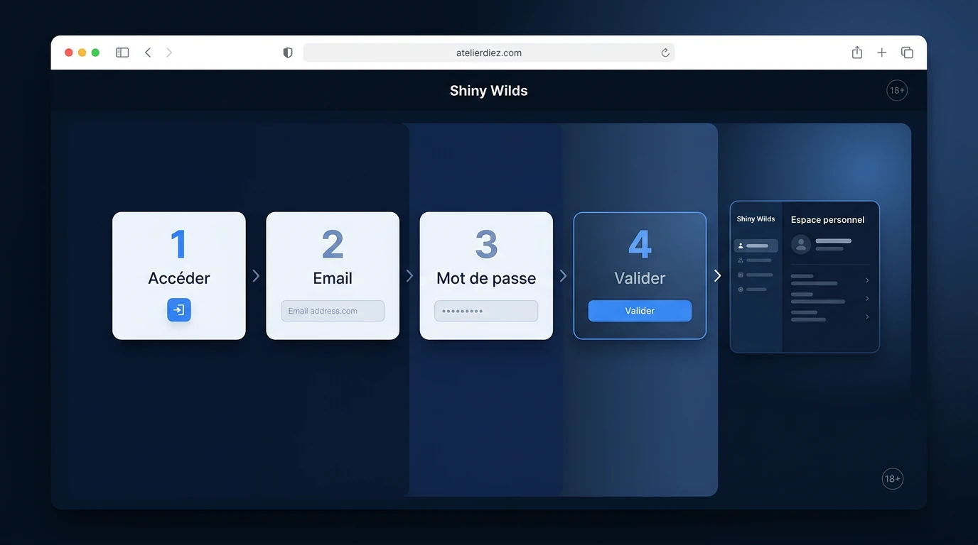 Étapes pour se connecter au Shiny Wilds casino login