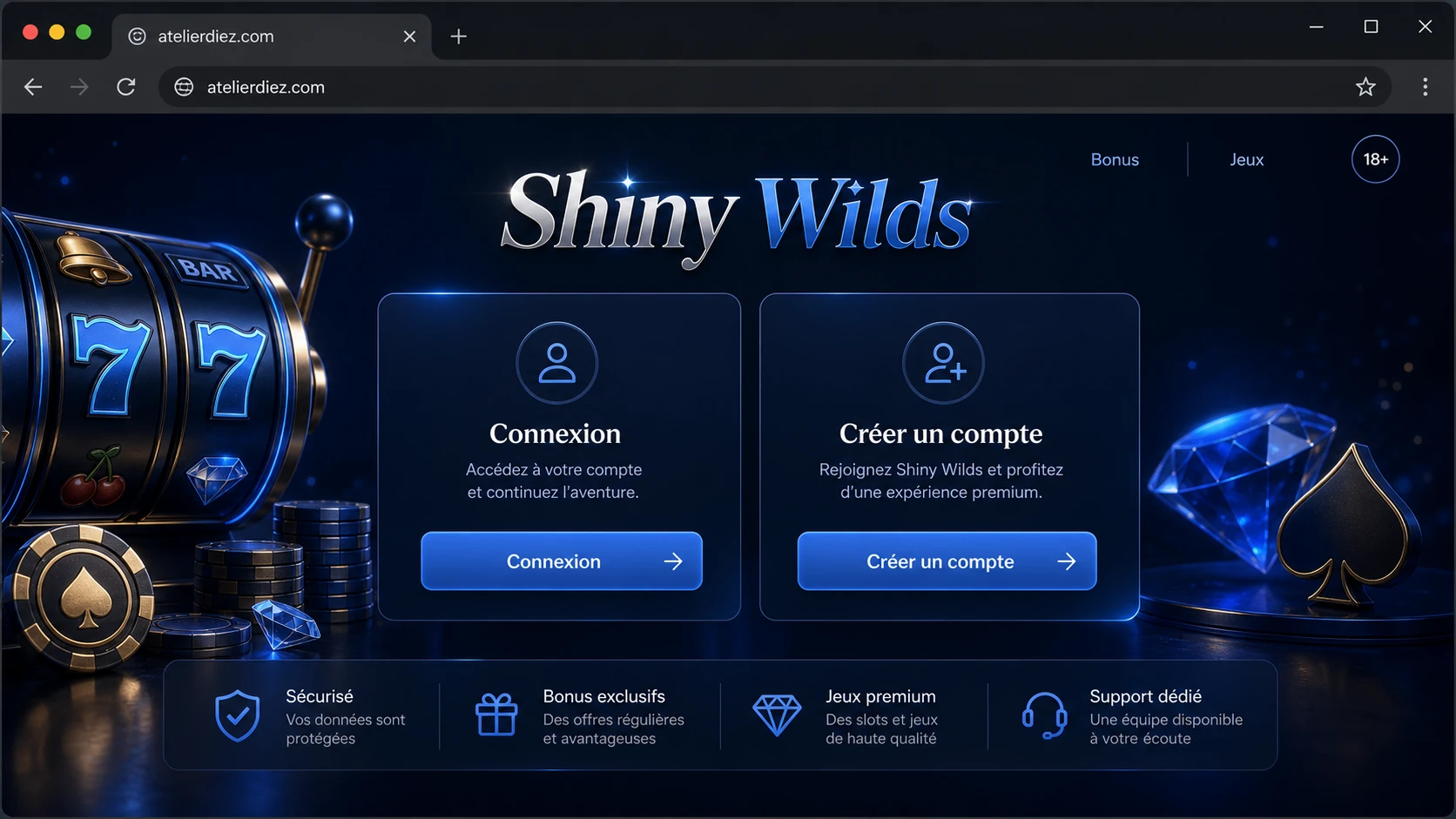 Accès au Shiny Wilds casino online